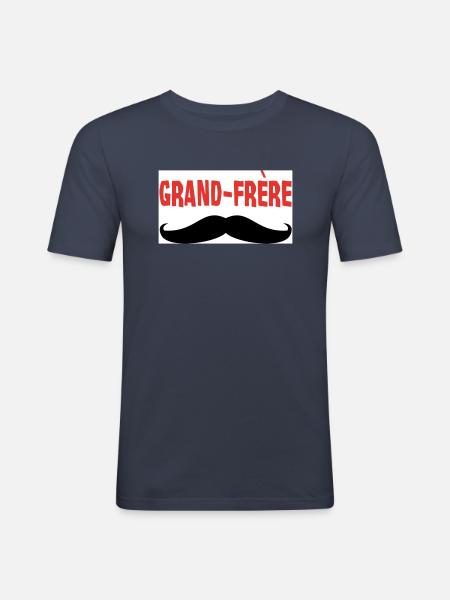 Grand Frère - T-shirt près du corps Homme - bleu marine