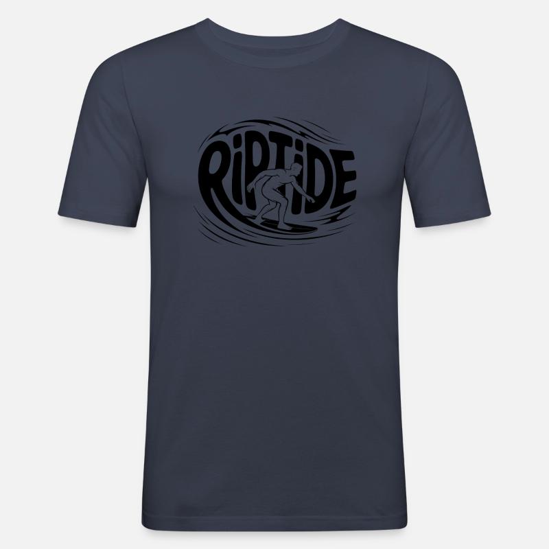 Riptide - Cool Surfer Logo - Men's Slim Fit T-Shirt - navy