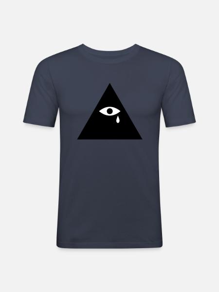 Pyramide Träne - Männer Slim Fit T-Shirt - Navy