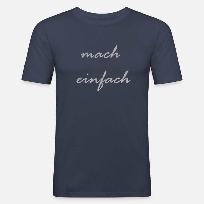 mach einfach - Männer Slim Fit T-Shirt - Navy