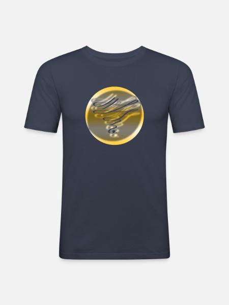 goldenes ornament - Männer Slim Fit T-Shirt - Navy