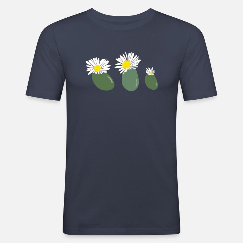 Fleur de lithops2 - T-shirt près du corps Homme - bleu marine