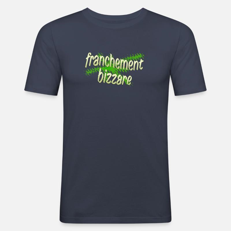 franchement bizarre citron - Männer Slim Fit T-Shirt - Navy
