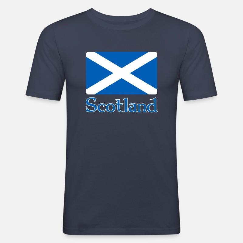 Schottland Flagge mit Text - Männer Slim Fit T-Shirt - Navy