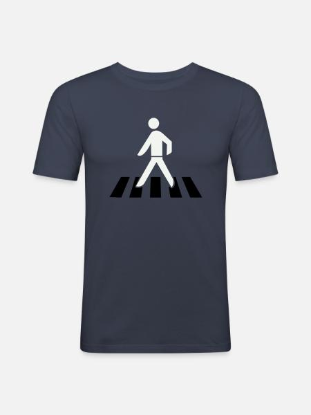 Crossing the zebra crossing - Men's Slim Fit T-Shirt - navy