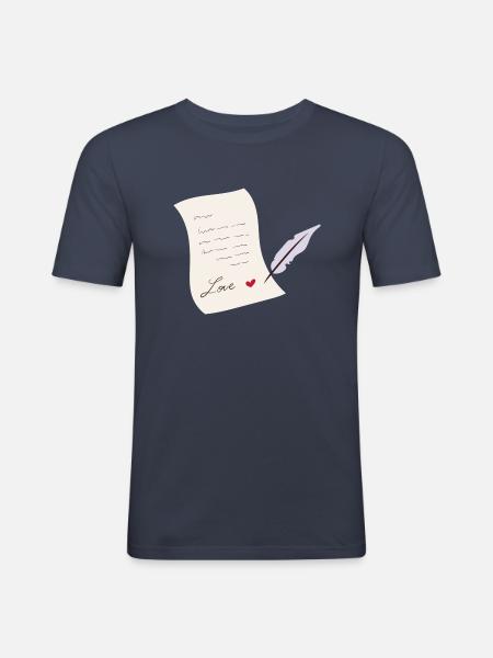 love letter - Men's Slim Fit T-Shirt - navy