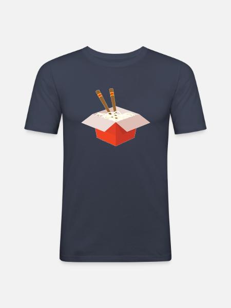Nudeln - Männer Slim Fit T-Shirt - Navy
