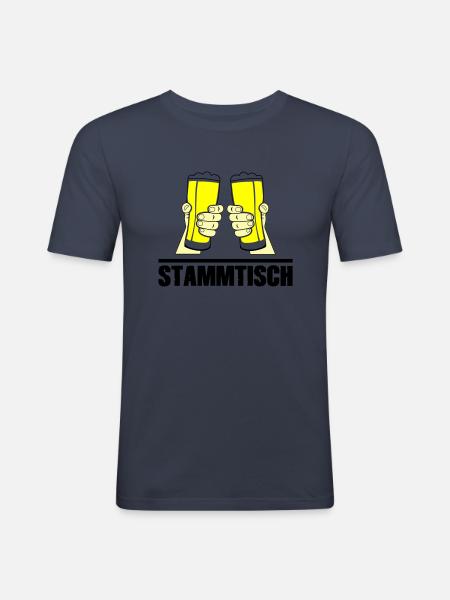 Stammtisch - Männer Slim Fit T-Shirt - Navy