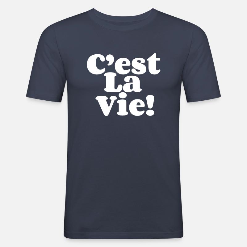 Das ist das Leben - Männer Slim Fit T-Shirt - Navy