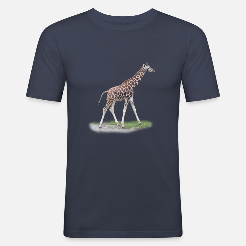 Junge Giraffe - Männer Slim Fit T-Shirt - Navy