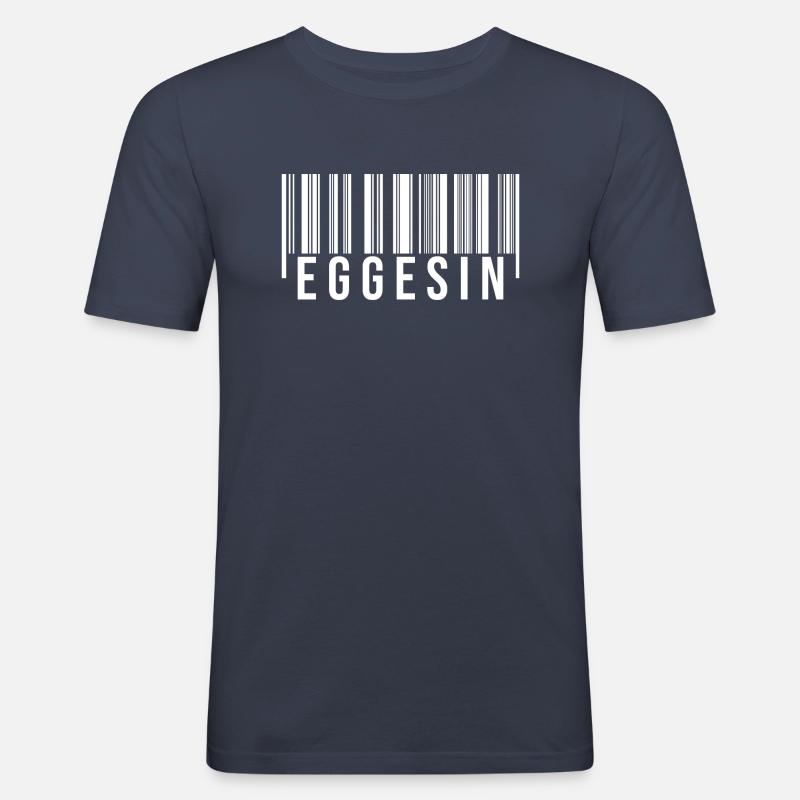 Eggesin Strichcode - Männer Slim Fit T-Shirt - Navy