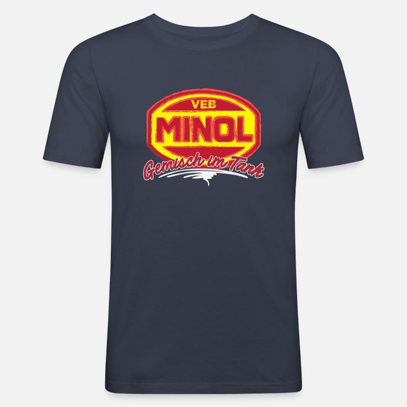 Veb Minol Gemisch im Tank - Männer Slim Fit T-Shirt - Navy