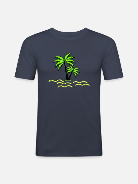 Palm trees - Men's Slim Fit T-Shirt - navy