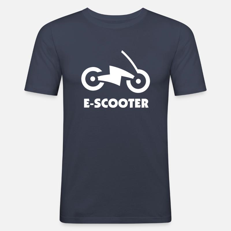 E-Scooter E-Roller Scooter - Männer Slim Fit T-Shirt - Navy
