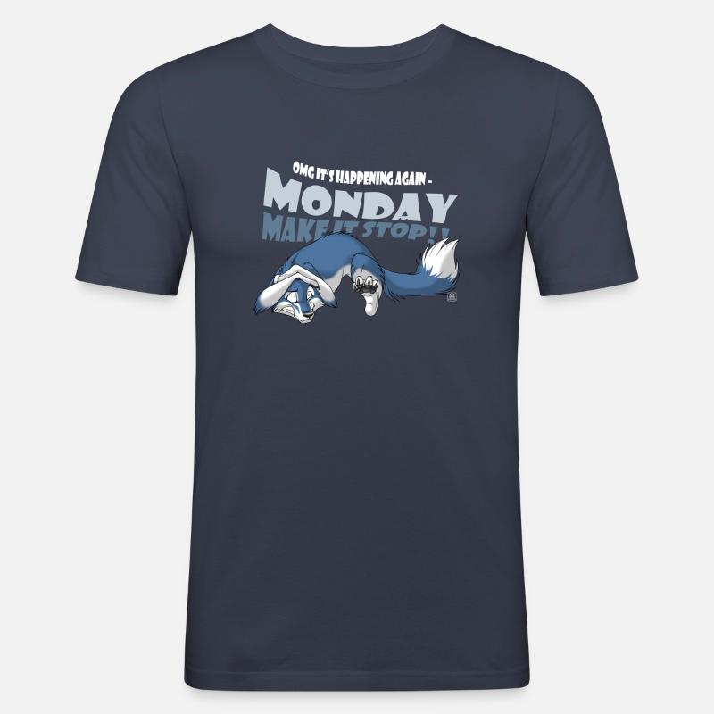 Monday - Make it Stop - Männer Slim Fit T-Shirt - Navy