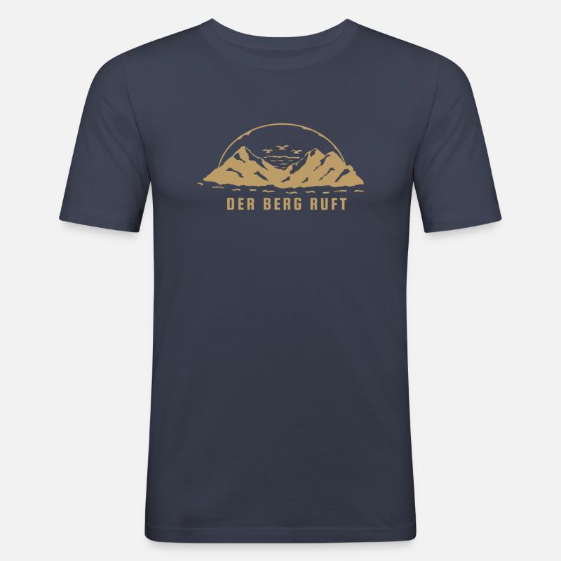 Der Berg ruft 3 beige - Männer Slim Fit T-Shirt - Navy