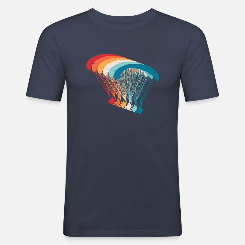 Skydive Evolution: Gleitschirm Design - Männer Slim Fit T-Shirt - Navy