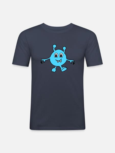 monster alien - Männer Slim Fit T-Shirt - Navy