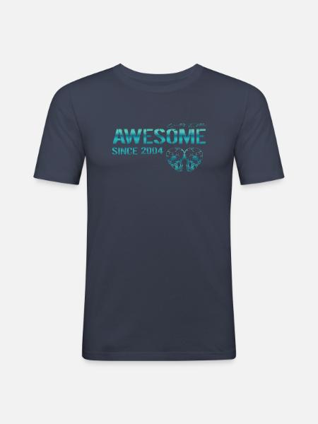 Awesome since 2004 Geschenk - Männer Slim Fit T-Shirt - Navy