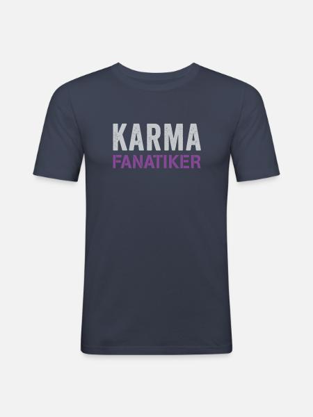 Karma Fanatiker - Männer Slim Fit T-Shirt - Navy