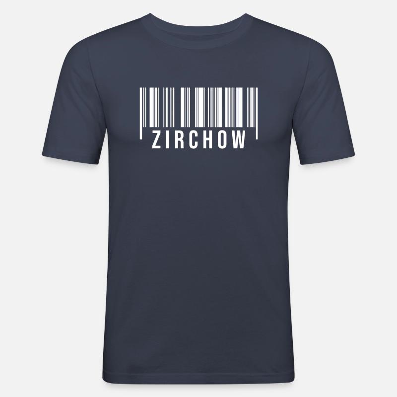 Zirchow Strichcode - Männer Slim Fit T-Shirt - Navy