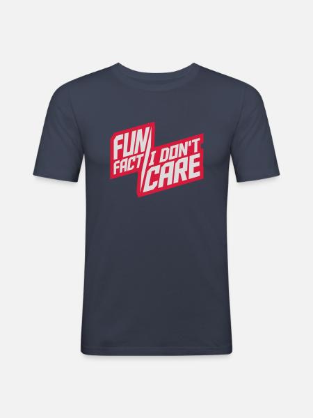 I don't care fact - Men's Slim Fit T-Shirt - navy