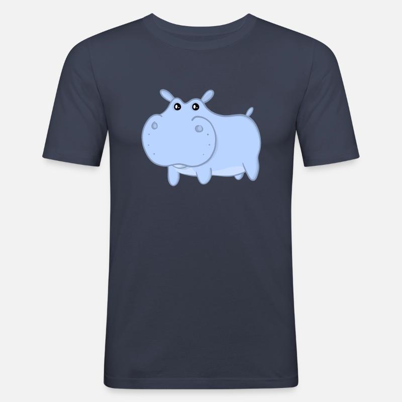 Henry das blaue Nilpferd - Männer Slim Fit T-Shirt - Navy