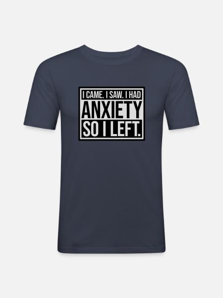 J’avais de l’anxiété en disant - T-shirt près du corps Homme - bleu marine