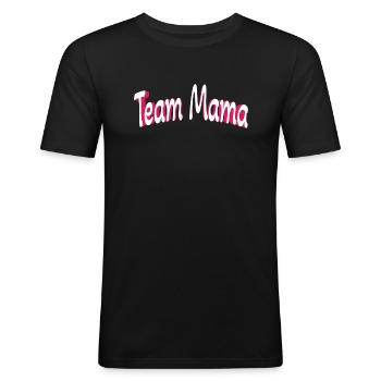 Team Mama Red - Men's Slim Fit T-Shirt - black - Front - Nik (191cm)