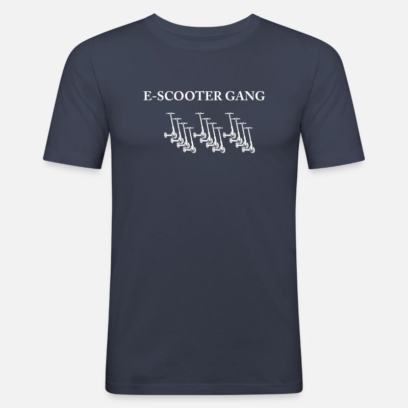 E-Scooter E-Roller Scooter - Männer Slim Fit T-Shirt - Navy