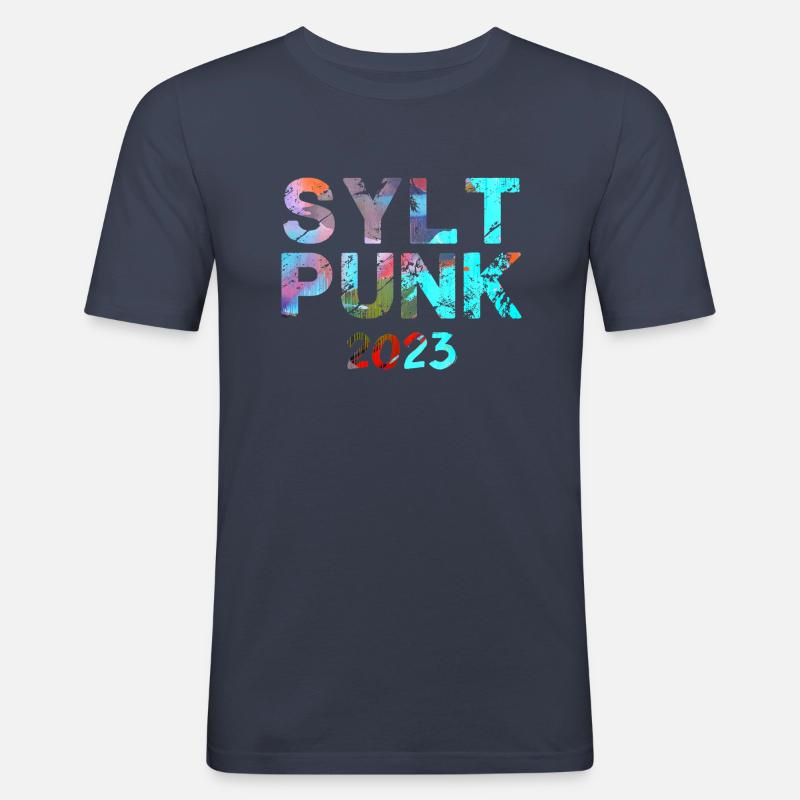 sylt punksylt punk,punk,punks,sylt,graffiti - Männer Slim Fit T-Shirt - Navy