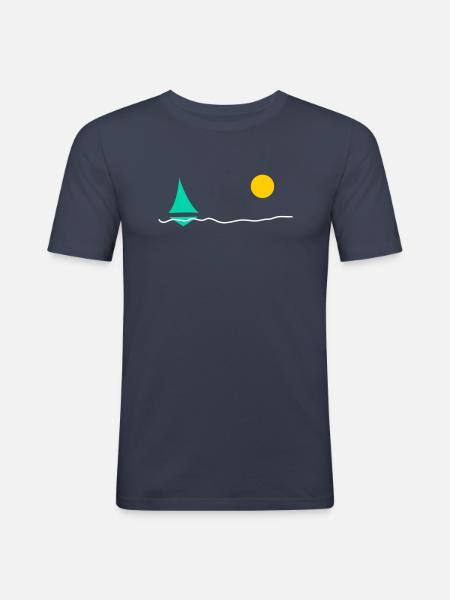 Meer und Boot - Männer Slim Fit T-Shirt - Navy