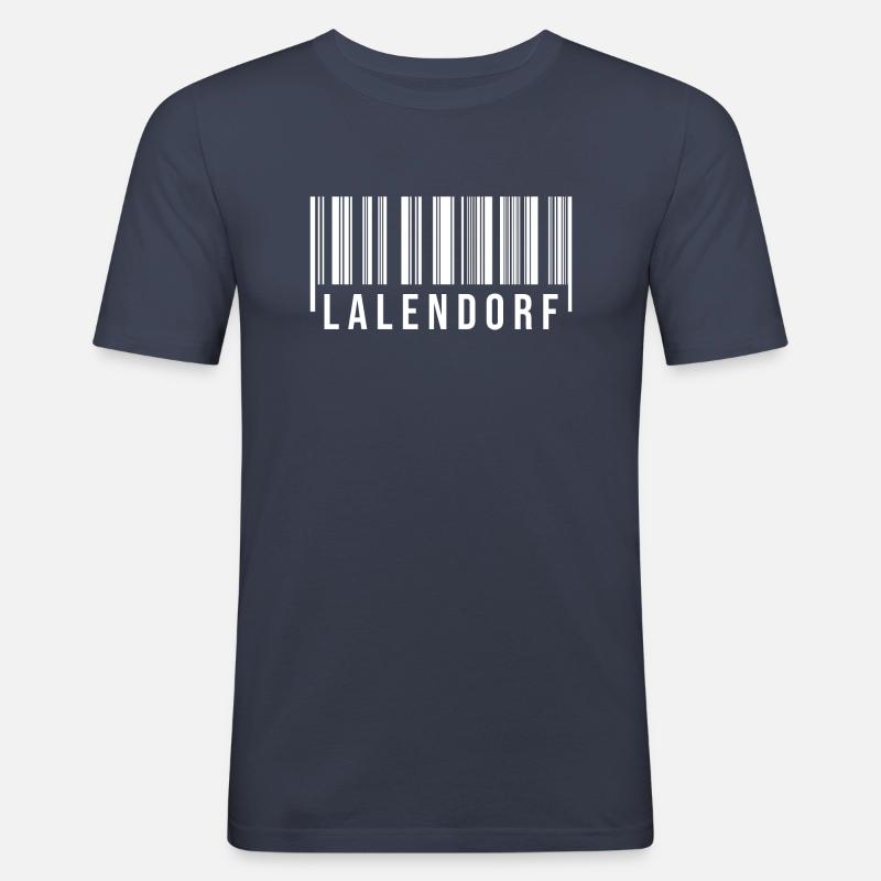 Lalendorf Strichcode - Männer Slim Fit T-Shirt - Navy