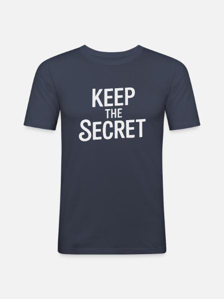 KEEP THE SECRET - Men's Slim Fit T-Shirt - navy