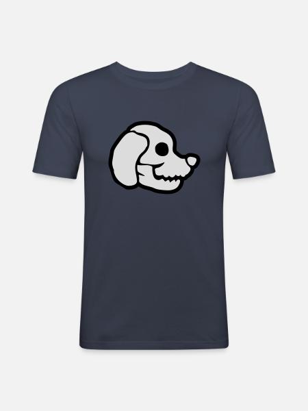 Dogs Skull Halloween Skeleton - Men's Slim Fit T-Shirt - navy