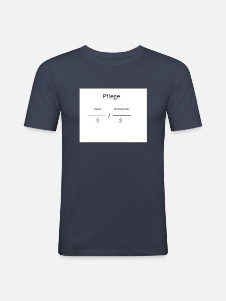 Pflegen - Männer Slim Fit T-Shirt - Navy