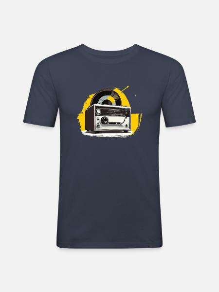 Play what you want - Men's Slim Fit T-Shirt - navy