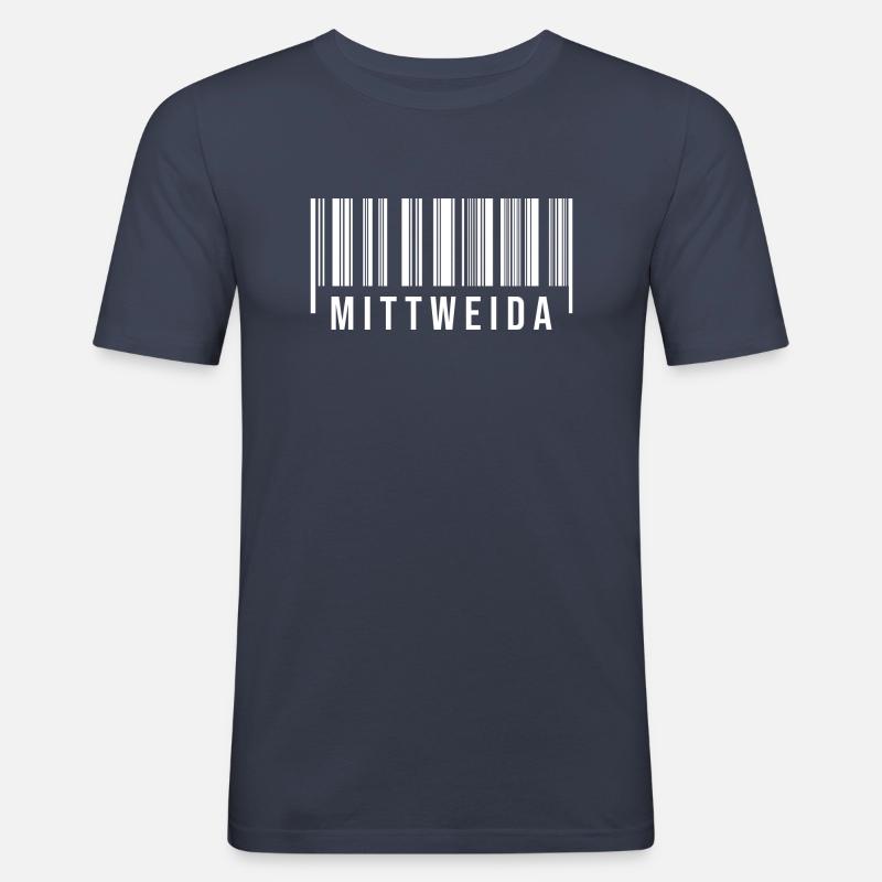 Erzgebirge Strichcode Mittweida - Männer Slim Fit T-Shirt - Navy