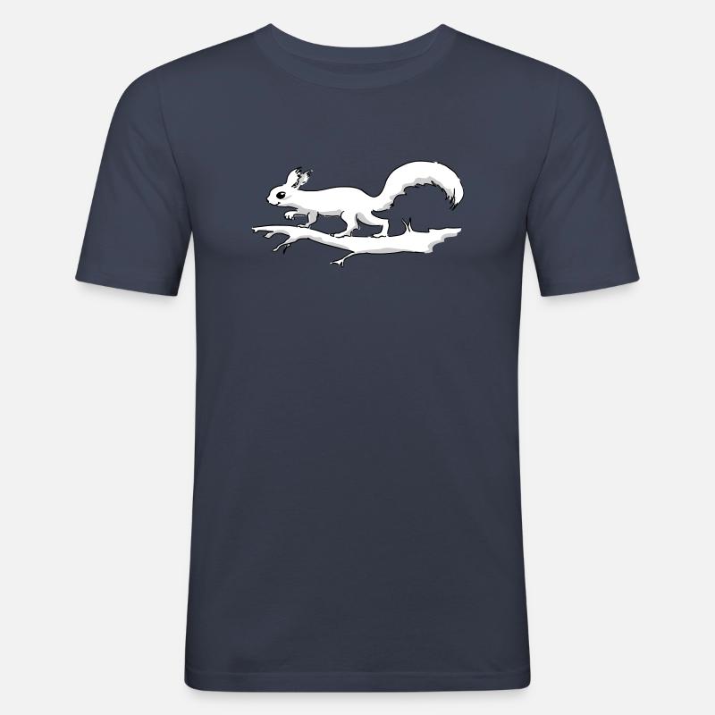 Eichhörnchen Tricolor - Männer Slim Fit T-Shirt - Navy