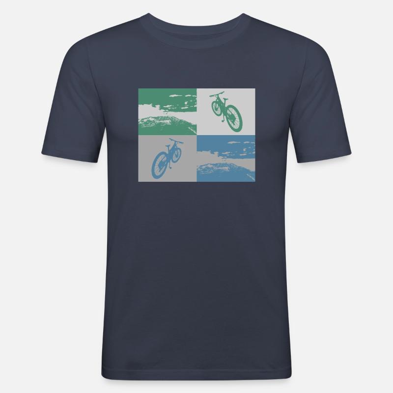 MTB Pop Art metallic - Männer Slim Fit T-Shirt - Navy