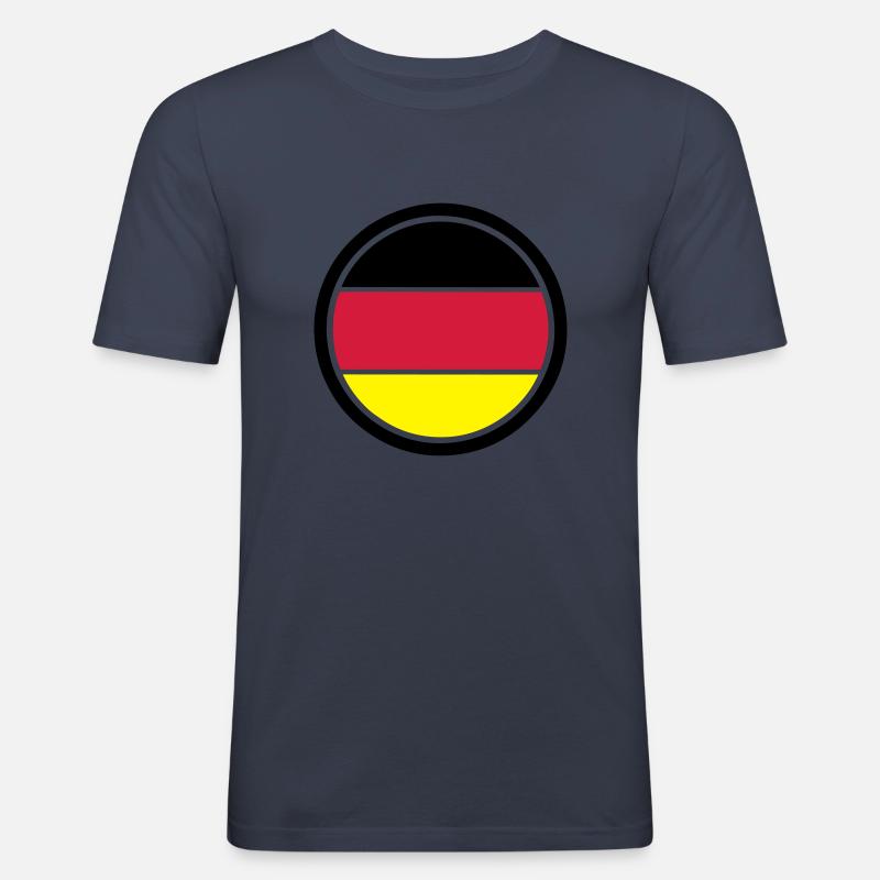 Deutschland Emblem - Männer Slim Fit T-Shirt - Navy
