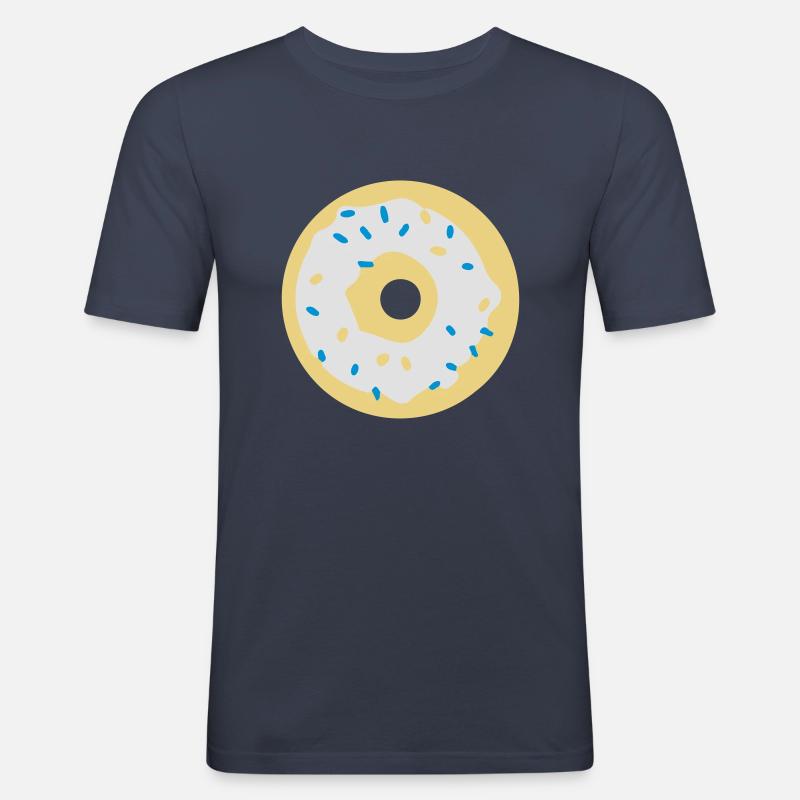 donut - Obcisła koszulka męska - granatowy