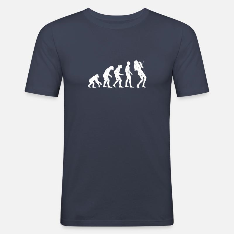 EVOLUTION SÄNGER! - Männer Slim Fit T-Shirt - Navy