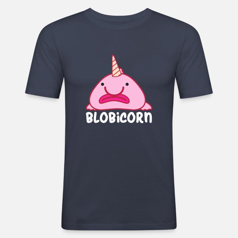 Blobfish - Männer Slim Fit T-Shirt - Navy
