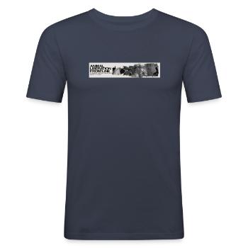 ALF - Männer Slim Fit T-Shirt - Navy - Vorne - Nik (191cm)