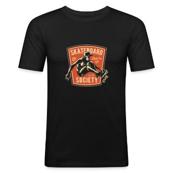 SOCIÉTÉ DE SKATEBOARD - T-shirt près du corps Homme - noir - Devant - Nik (191cm)
