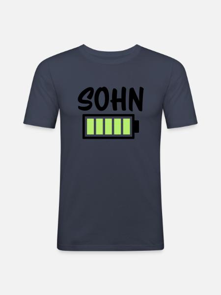 Sohn - Akku - Männer Slim Fit T-Shirt - Navy
