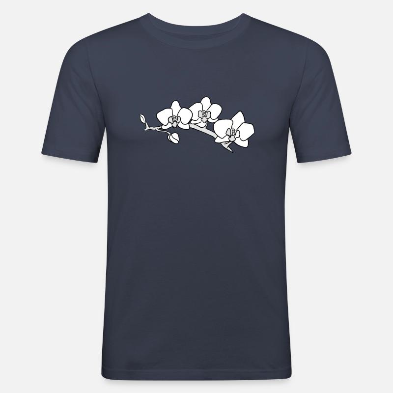 orchidea - Maglietta aderente da uomo - navy