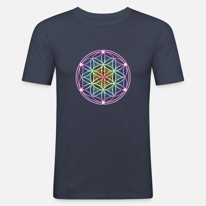 Same des Lebens & Tetrahedron - Männer Slim Fit T-Shirt - Navy