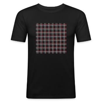 Deutscher Sportstoff Tartan - Männer Slim Fit T-Shirt - Schwarz - Vorne - Nik (191cm)